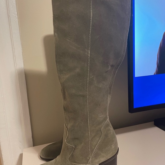 Green Suede Leather Lucky Brand Tall Boots Size 7 - Picture 11 of 12